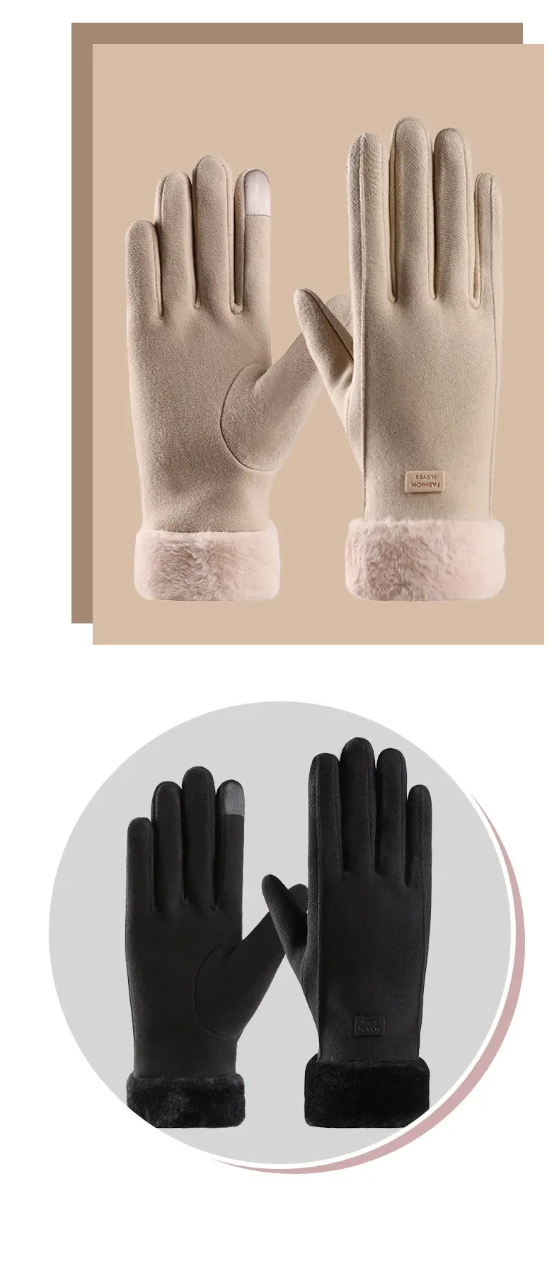 Women's Winter Gloves with Fleece Lining, Cute and Warm for Students, Suitable for Cycling, Cold Protection, Electric Scooter Use, Thickened for Autumn and Winter, Touchscreen Compatible — feature 11