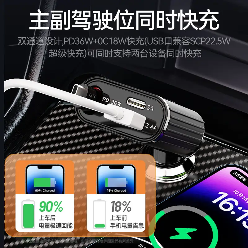 PD30W Mini Car Charger Type-C for Huawei Apple 17