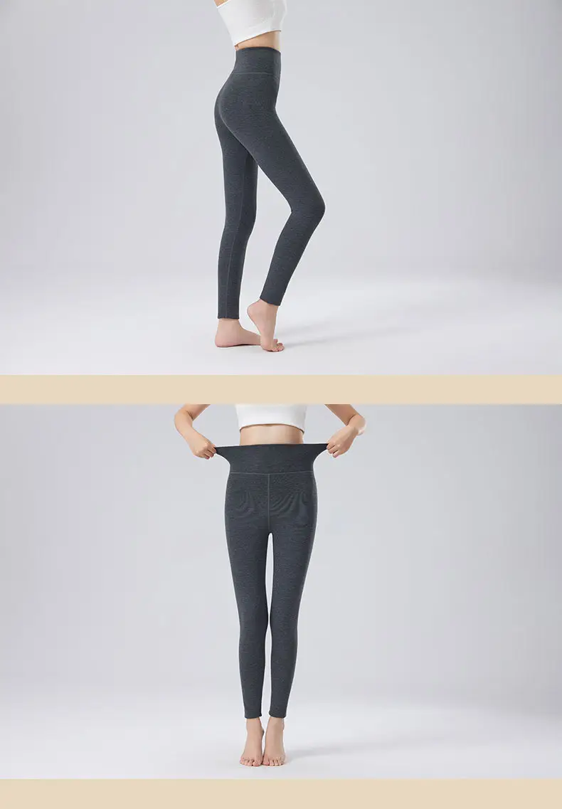 2025 Warm Elastic Waistband Leggings Women Black — feature 13