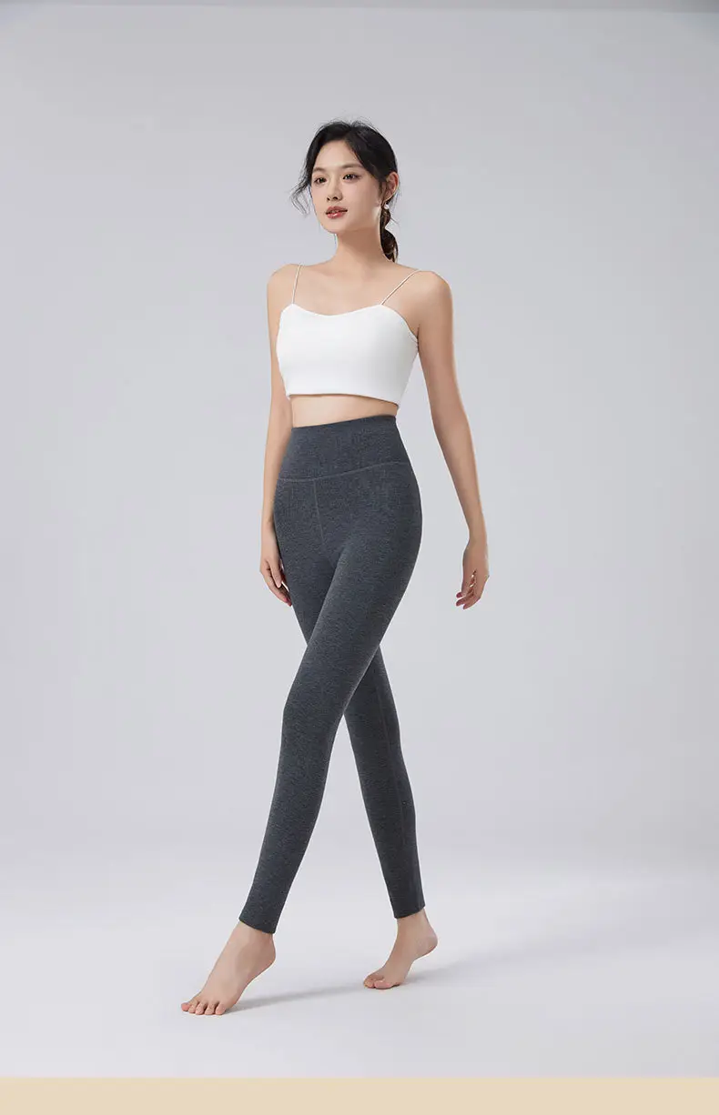 2025 Warm Elastic Waistband Leggings Women Black — feature 14