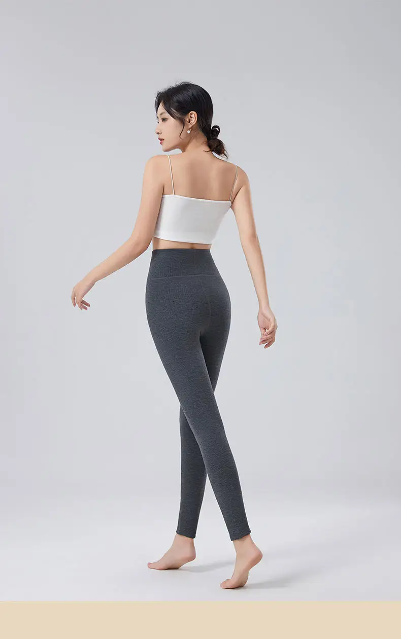 2025 Warm Elastic Waistband Leggings Women Black — feature 17