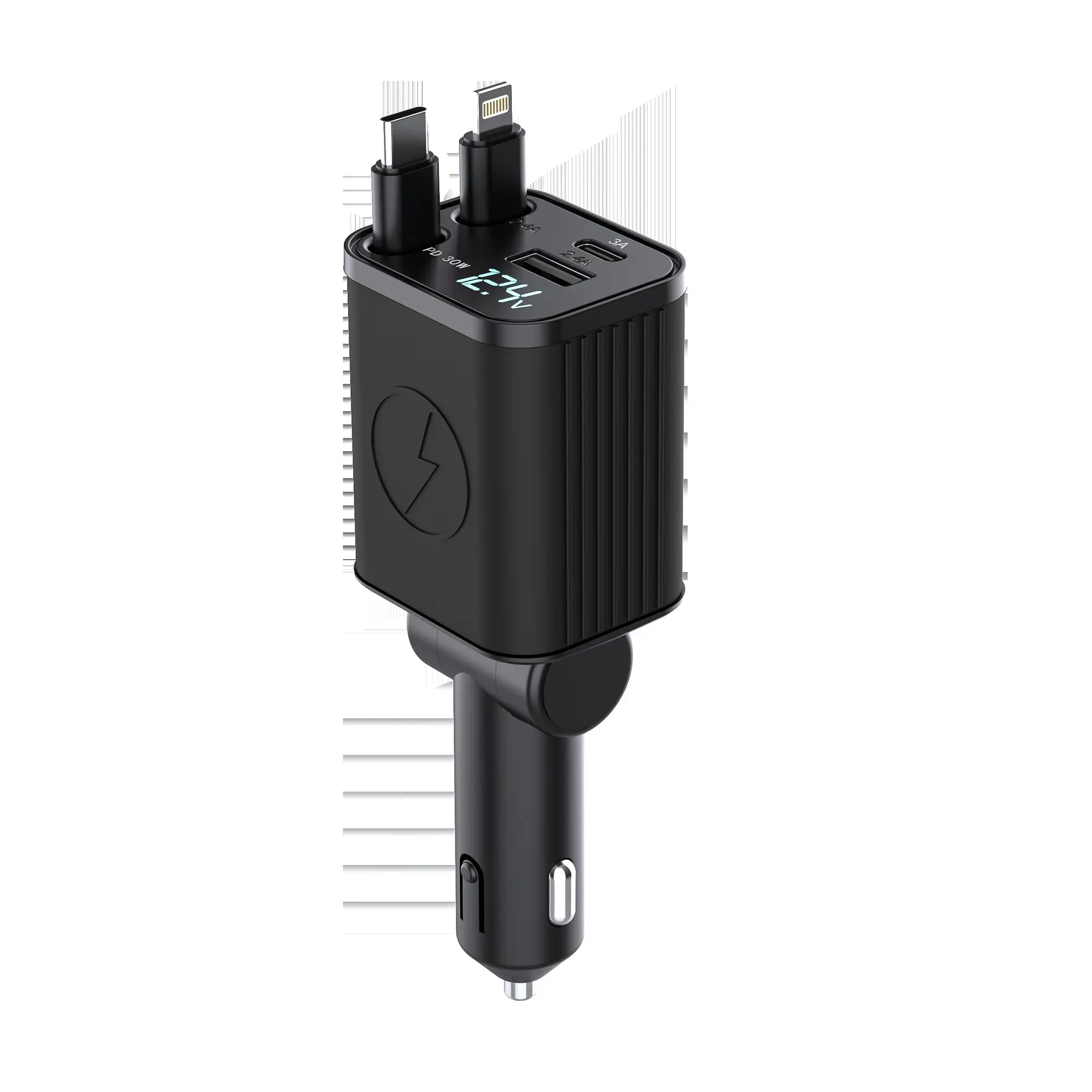 Silicone Retractable Car Charger 50W USB Cigarette Lighter - Image 7