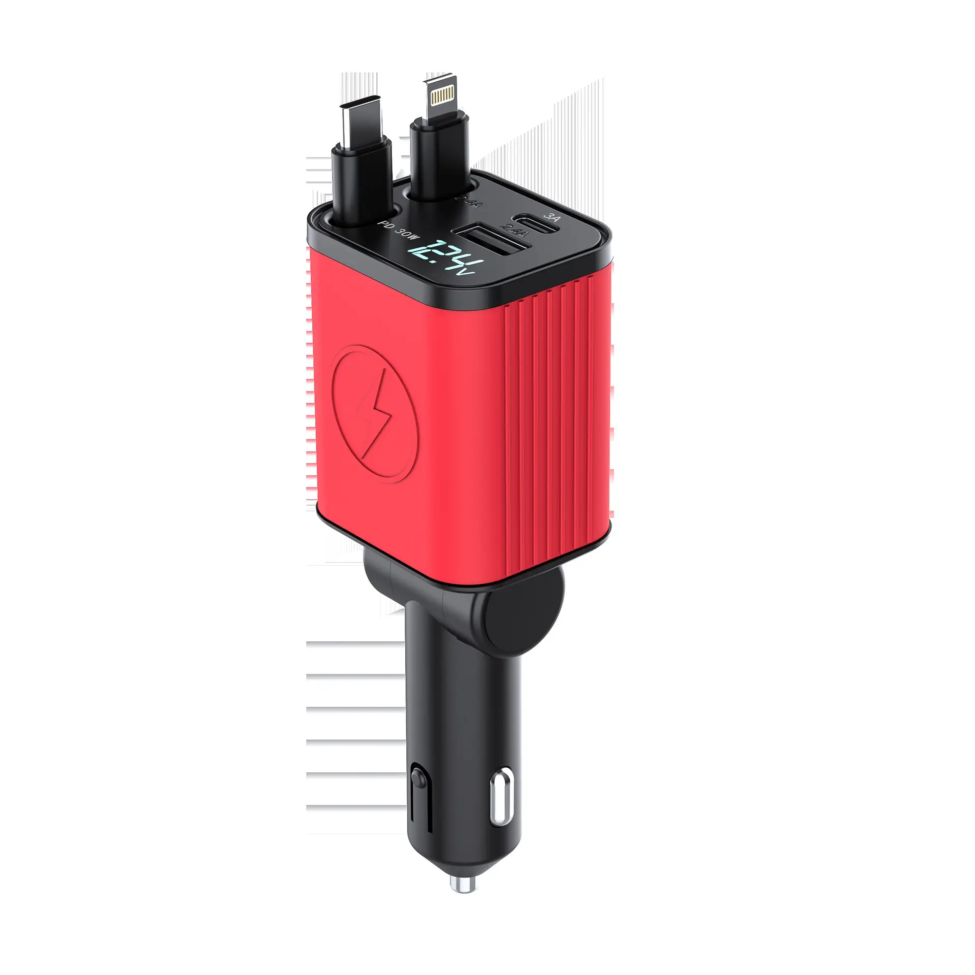 Silicone Retractable Car Charger 50W USB Cigarette Lighter - Image 2