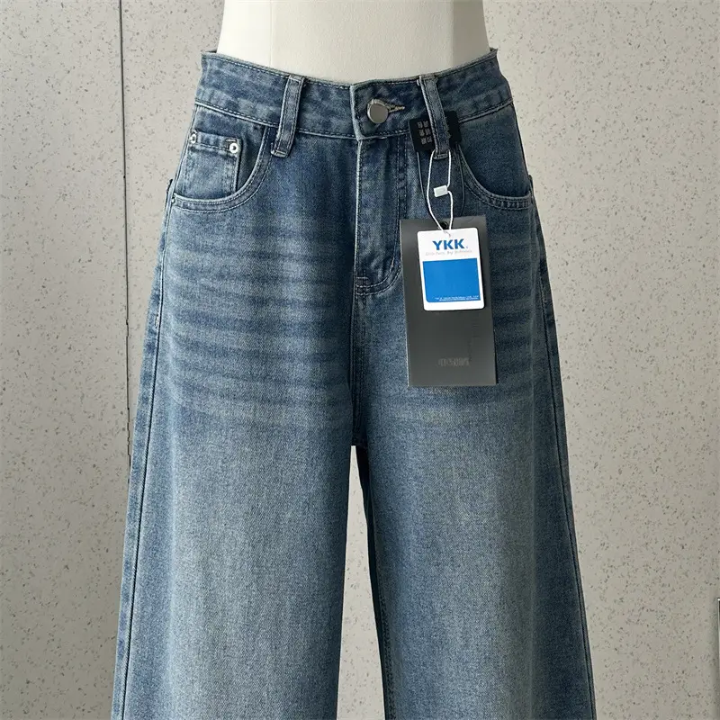 Dark Blue Slimming Wide Leg Jeans for Women — feature 5