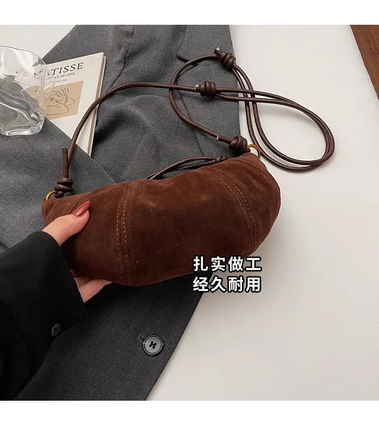 Vintage Brown Croc Texture Shoulder Bag for Women — feature 11