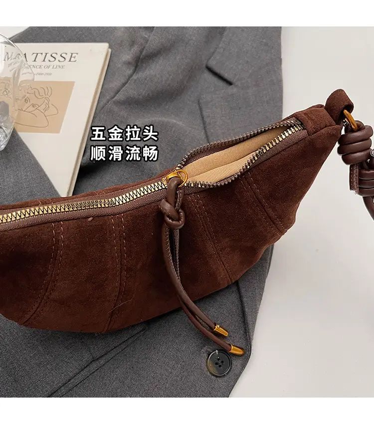 Vintage Brown Croc Texture Shoulder Bag for Women — feature 12
