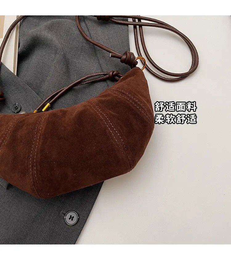 Vintage Brown Croc Texture Shoulder Bag for Women — feature 9