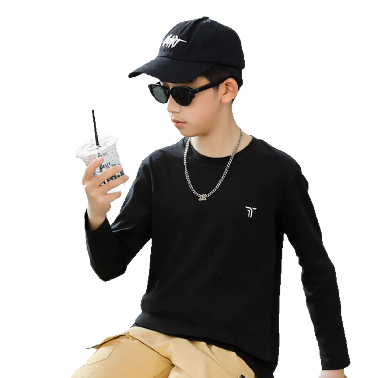 Boys Long Sleeve Cotton T-Shirt Medium Large - Image 8