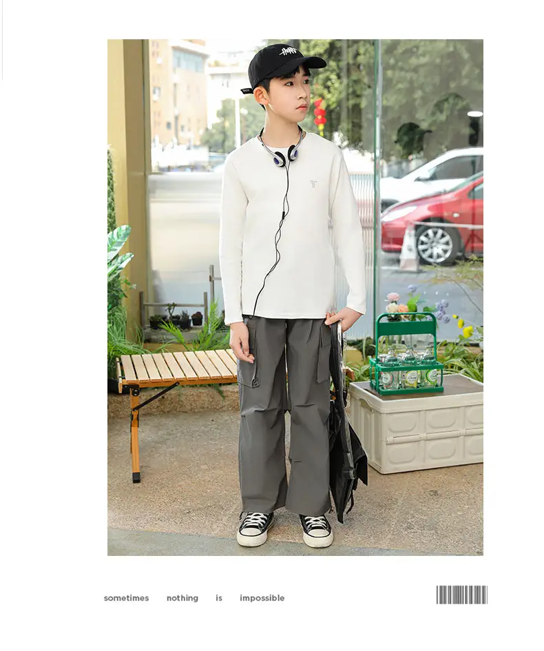 Boys Long Sleeve Cotton T-Shirt Medium Large — feature 13