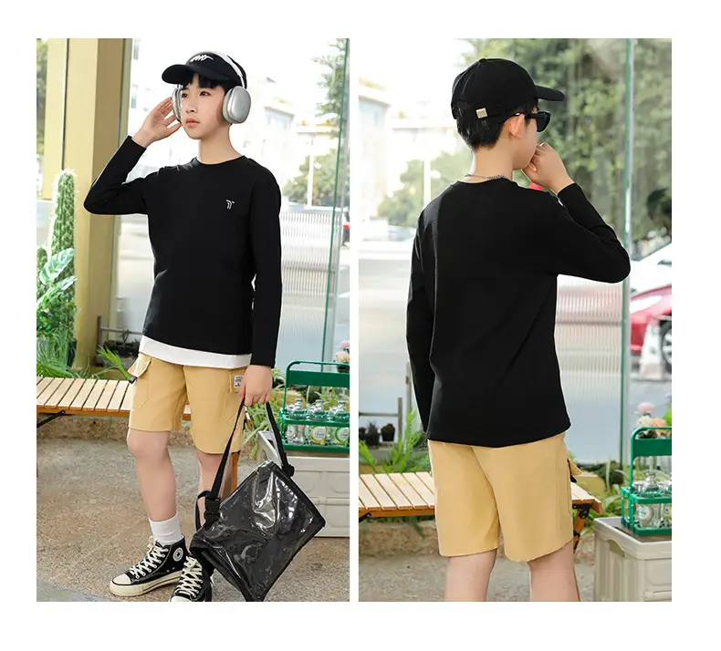 Boys Long Sleeve Cotton T-Shirt Medium Large — feature 15