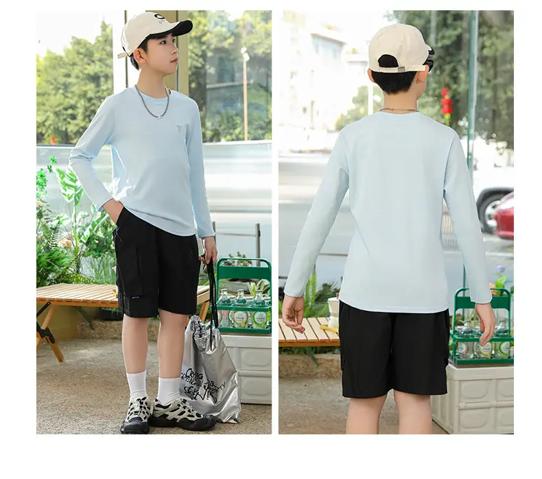 Boys Long Sleeve Cotton T-Shirt Medium Large — feature 20