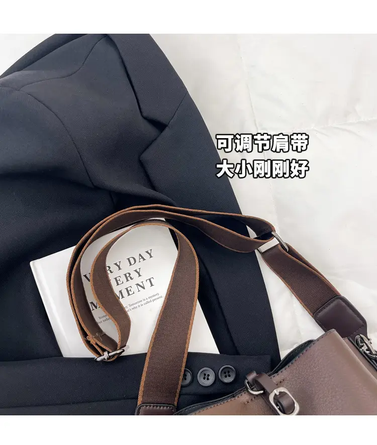 Women's Brown Bucket Bag Large Capacity Korean Style — feature 8