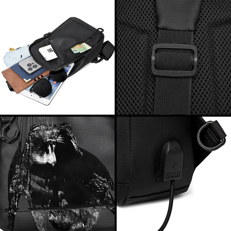Men's Water-Resistant Business Crossbody Bag Large Capacity