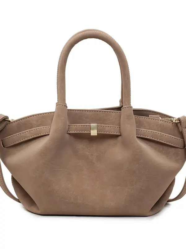 Women Large Capacity Tan Leather Tote Bag 2025 - Image 9
