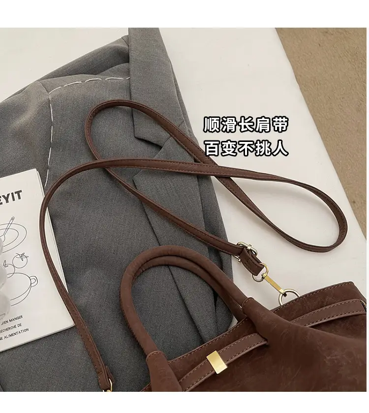 Women Large Capacity Tan Leather Tote Bag 2025 — feature 2