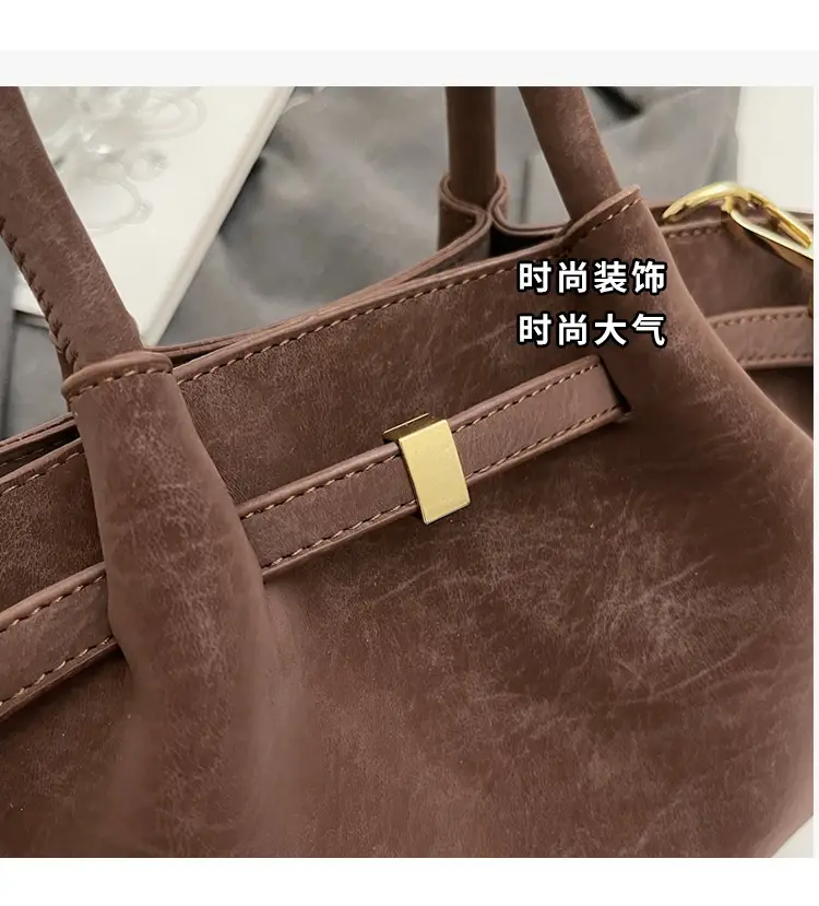 Women Large Capacity Tan Leather Tote Bag 2025 — feature 7