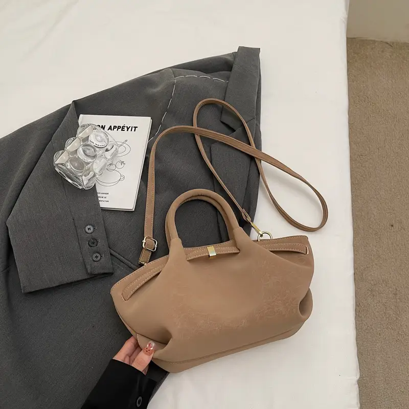 Women Large Capacity Tan Leather Tote Bag 2025 - Image 3