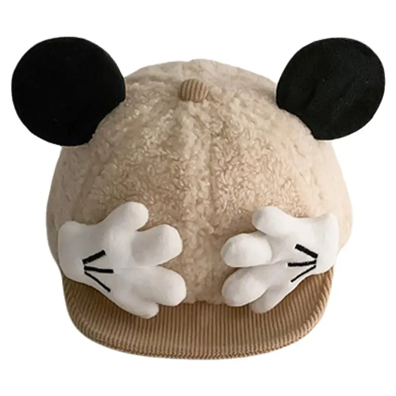 Cute Baby Hat Autumn Winter Warm Cashmere Windproof Peaked Cap for Boys Girls Baby Small Month Old