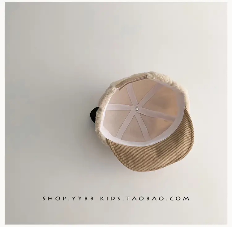 Cute Baby Hat Autumn Winter Warm Cashmere Windproof Peaked Cap for Boys Girls Baby Small Month Old — feature 10