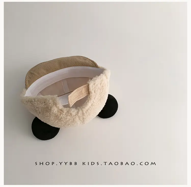 Cute Baby Hat Autumn Winter Warm Cashmere Windproof Peaked Cap for Boys Girls Baby Small Month Old — feature 9