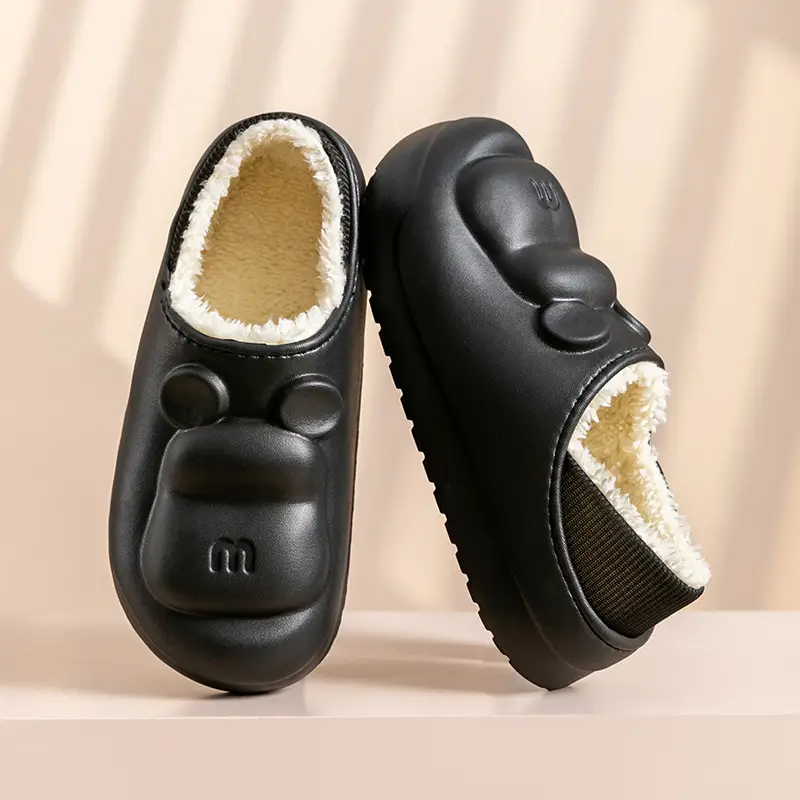Green Cartoon Slippers for Women Warm Indoor Wear - Image 3