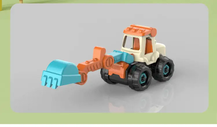 Disassembly and Assembly Engineering Vehicle Toy Set, DIY Detachable Construction Excavator Toy Set with Nuts and Sliding Features — feature 5