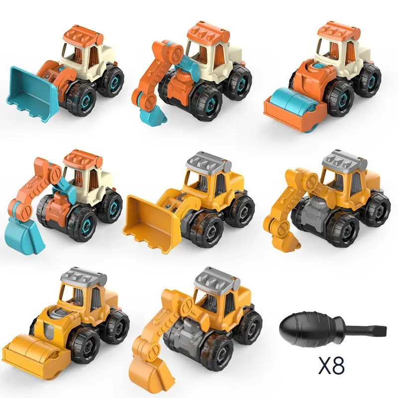 Disassembly and Assembly Engineering Vehicle Toy Set, DIY Detachable Construction Excavator Toy Set with Nuts and Sliding Features - Image 5