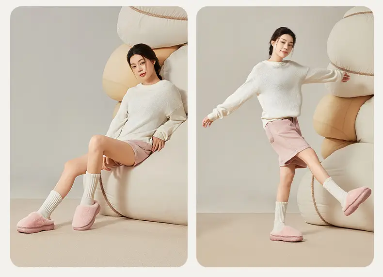 Park Seung-Jo's Winter Cotton Slippers with Heel Cover for Men to Wear at Home and Outside, Fleece-Lined to Heattech, Winter Woolen Cotton Shoes for Women, Cute — feature 11