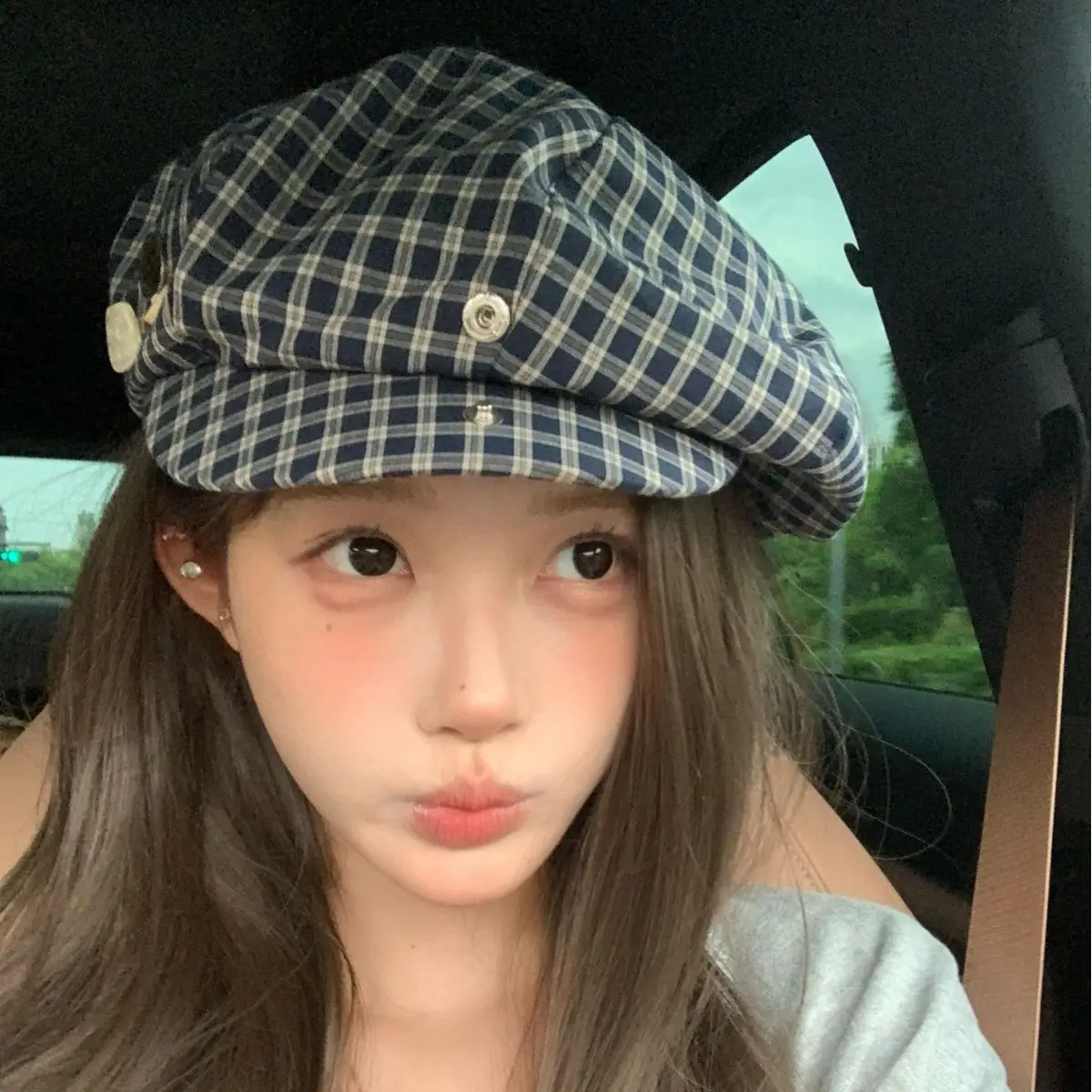 2025 Korean Plaid Duckbill Cap for Women - Image 2