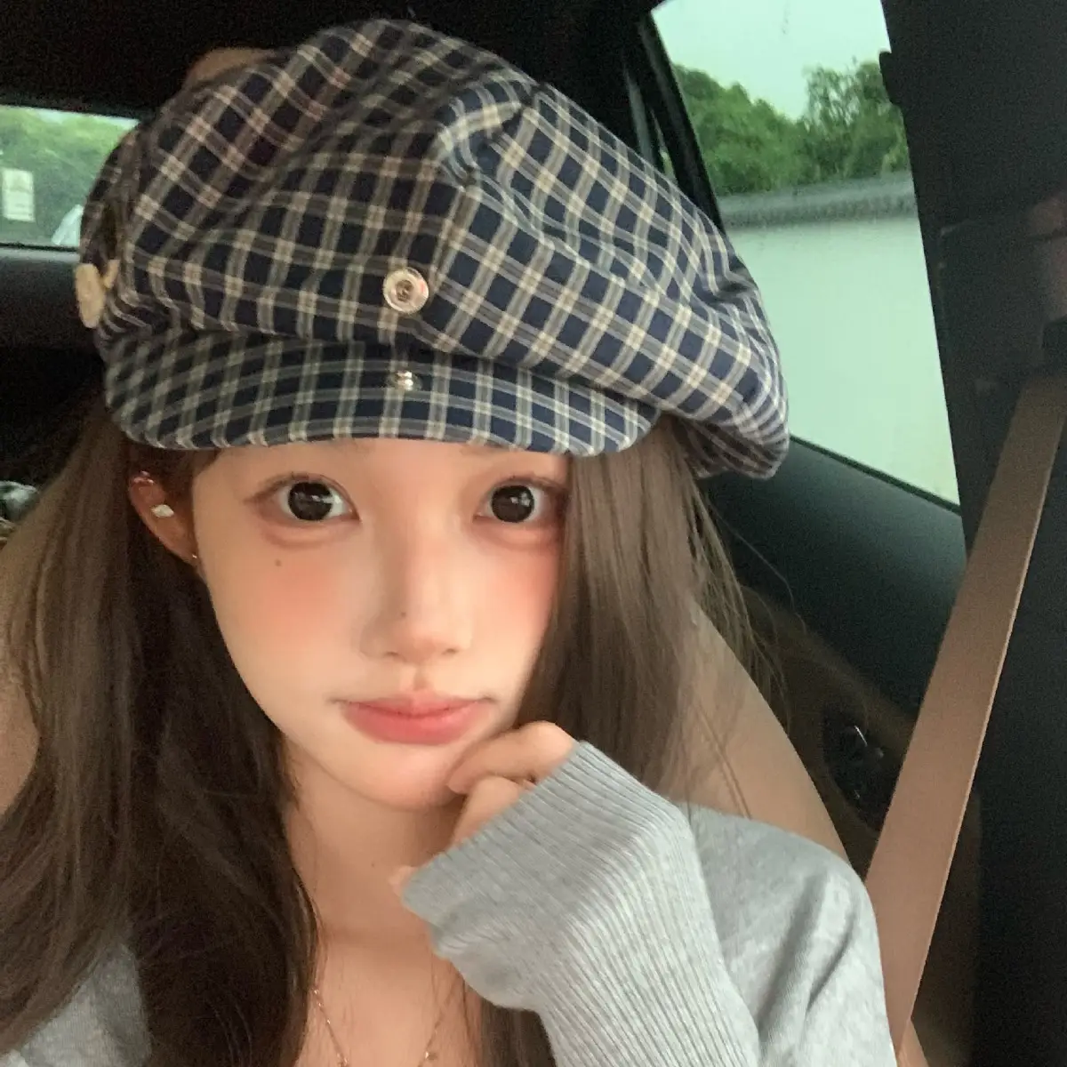 2025 Korean Plaid Duckbill Cap for Women - Image 3