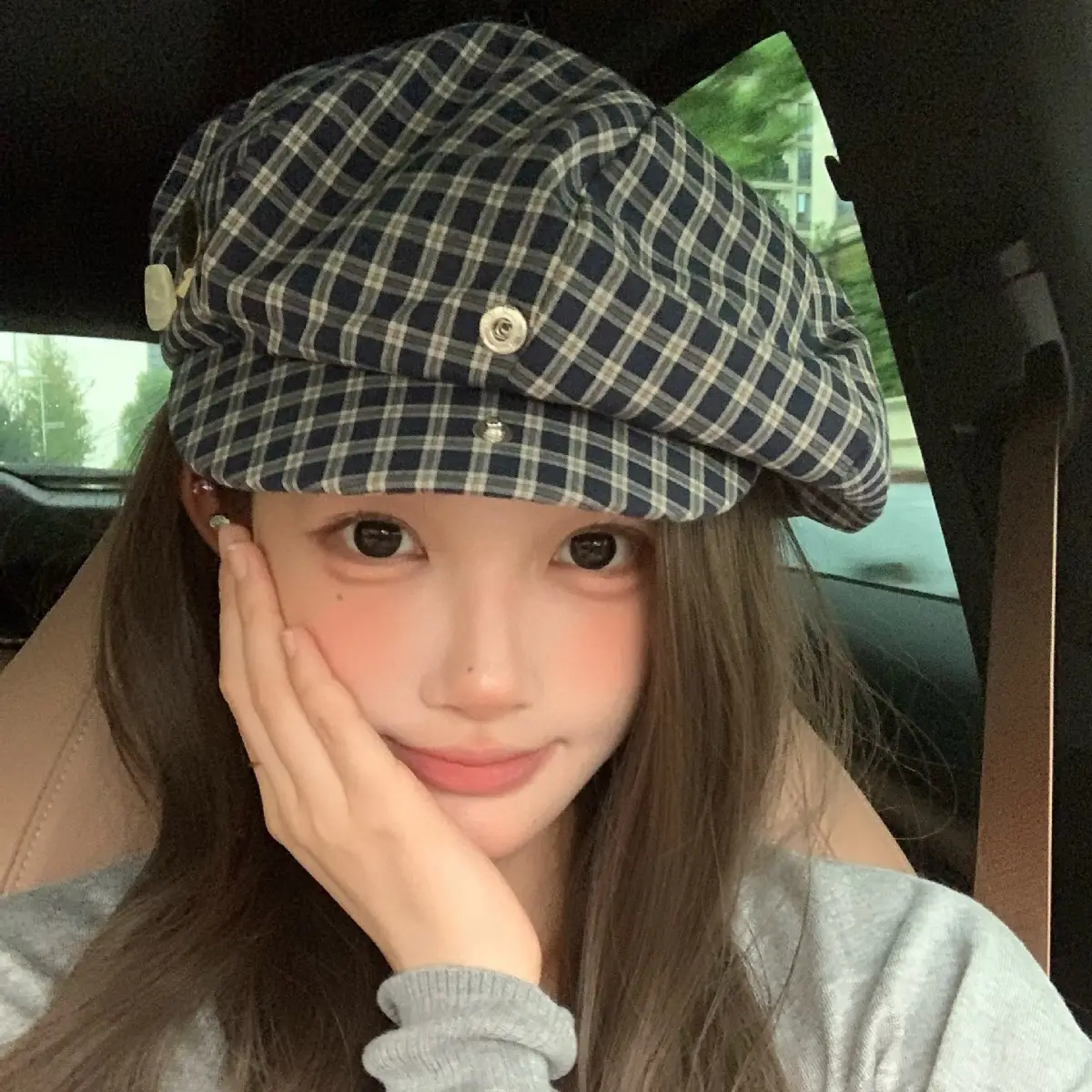 2025 Korean Plaid Duckbill Cap for Women - Image 4