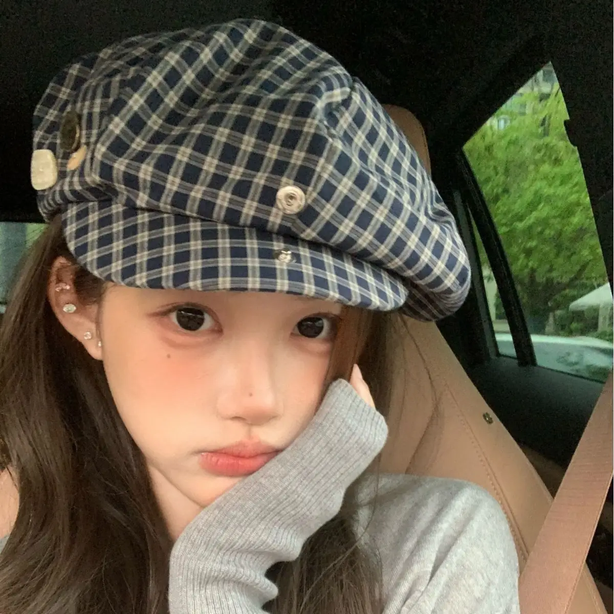 2025 Korean Plaid Duckbill Cap for Women - Image 5
