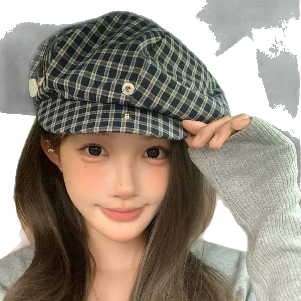 2025 Korean Plaid Duckbill Cap for Women - Image 6