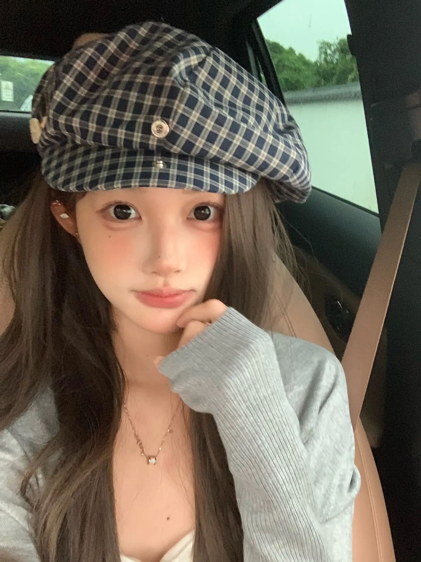 2025 Korean Plaid Duckbill Cap for Women — feature 2