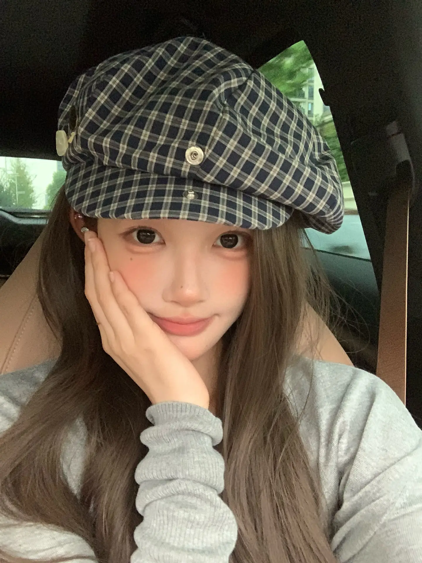2025 Korean Plaid Duckbill Cap for Women — feature 3