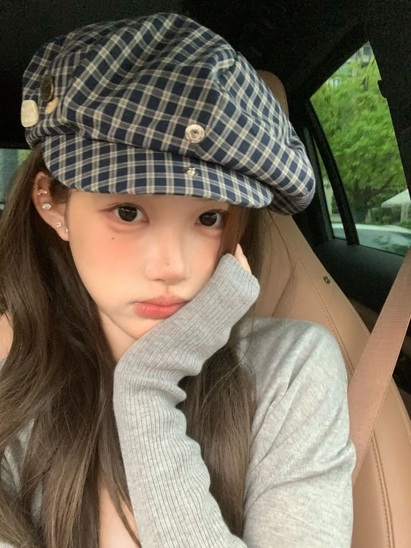2025 Korean Plaid Duckbill Cap for Women — feature 4