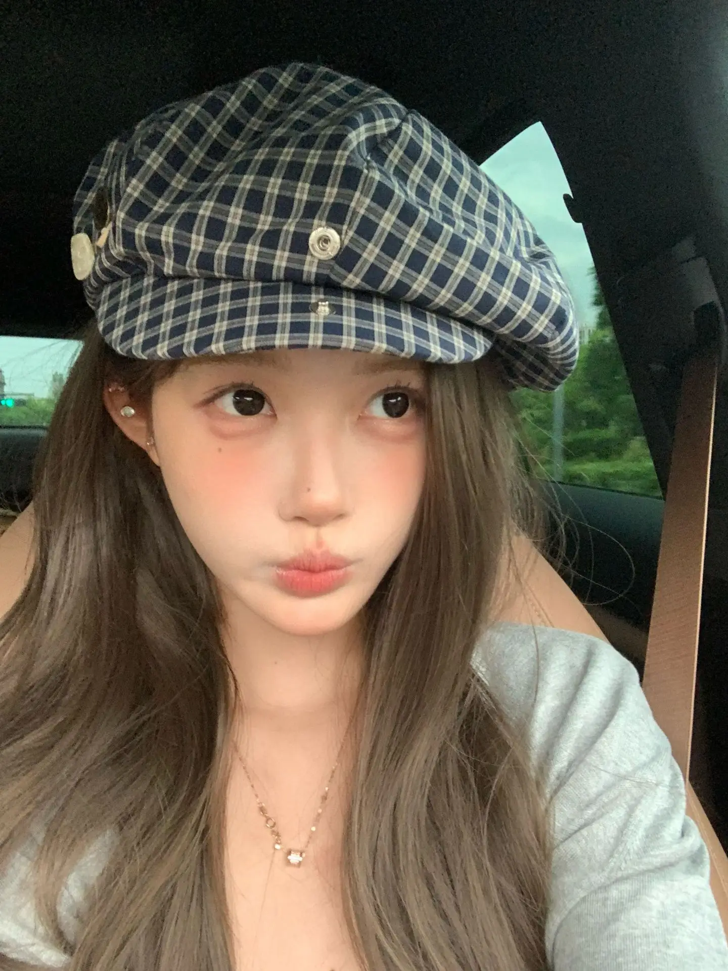 2025 Korean Plaid Duckbill Cap for Women — feature 5