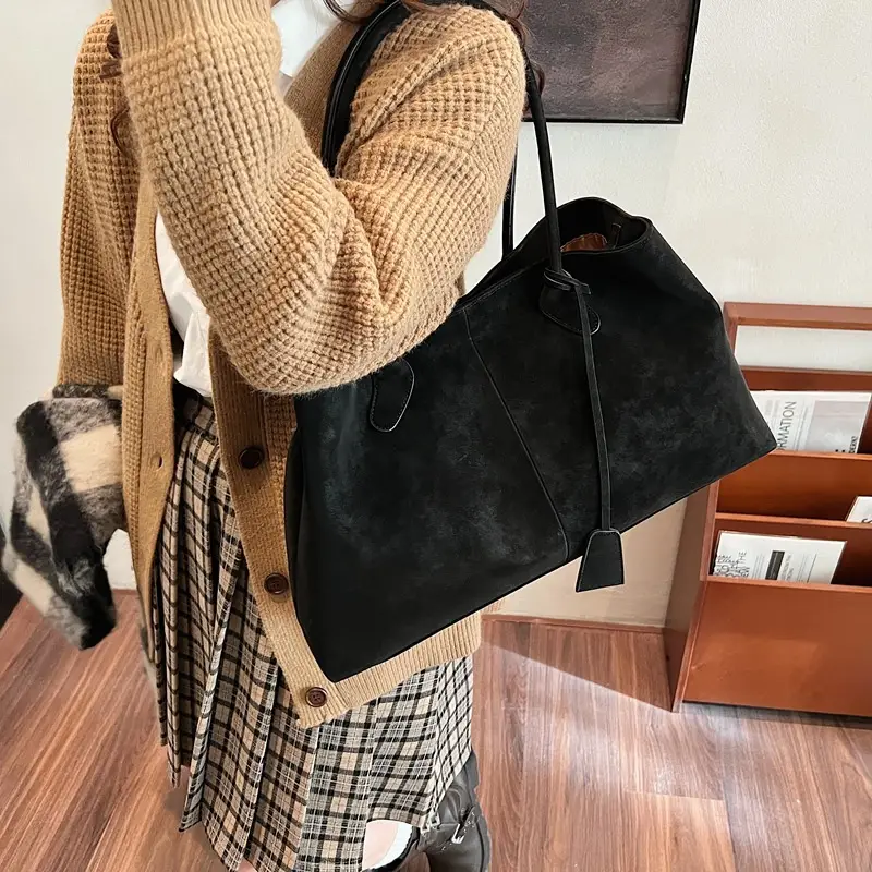 Retro Brown Crossbody Tote Bag for Women - Image 6