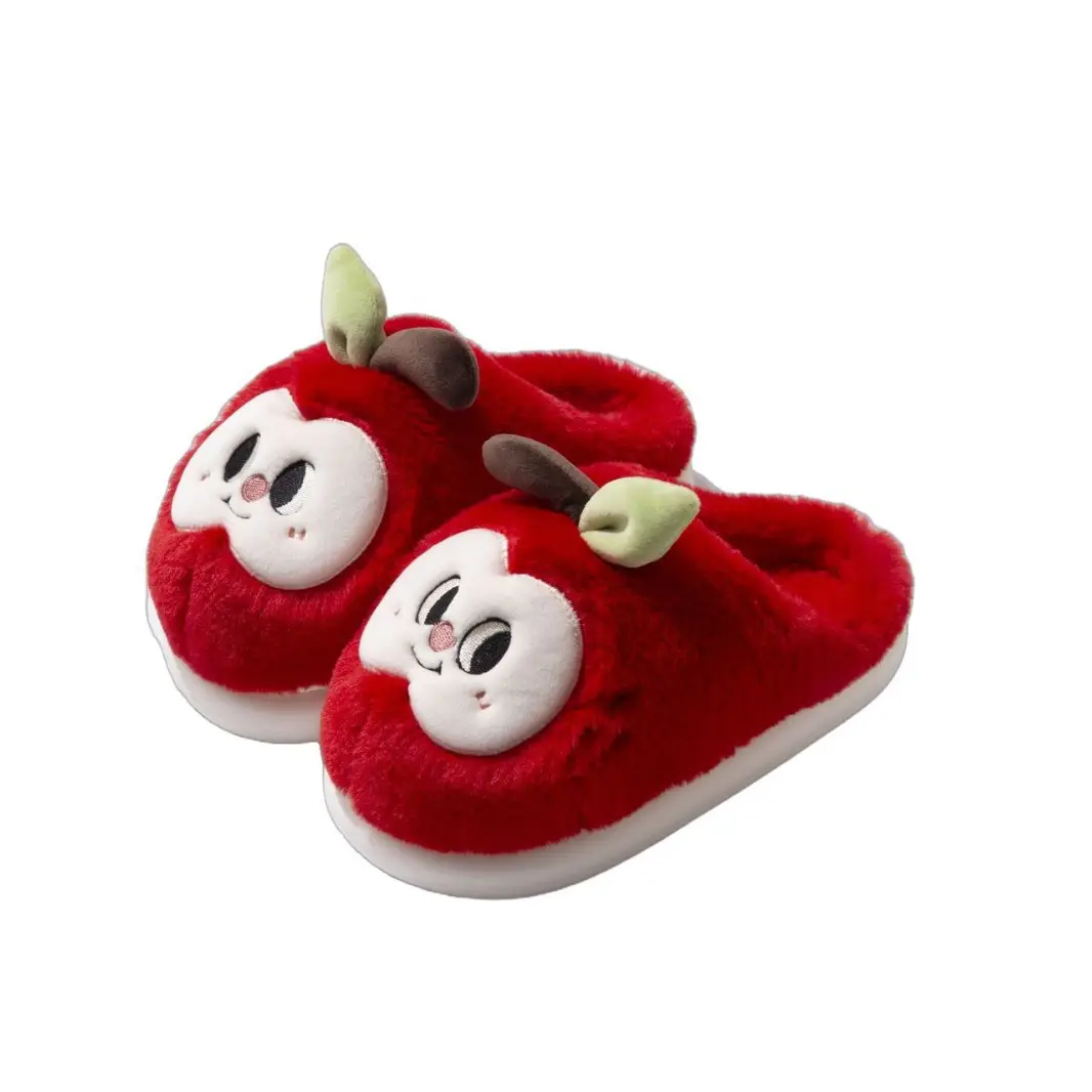 Apple Cotton Slippers for Women, Autumn and Winter Home Indoor and Outdoor Cotton Shoes, Non-Slip and Waterproof Couple Cute Ladies Slippers - Image 8