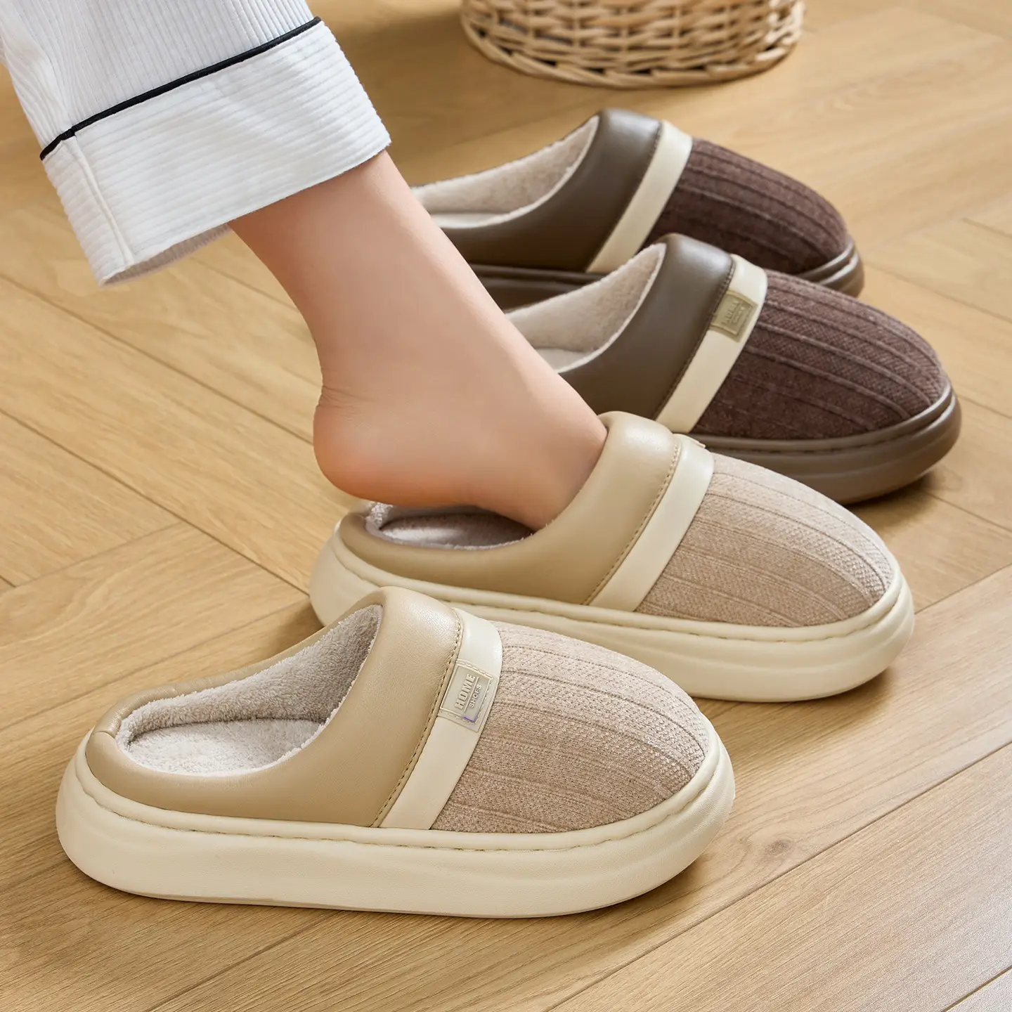 Women Winter Cotton Slippers Pink Warm 2025 - Image 5