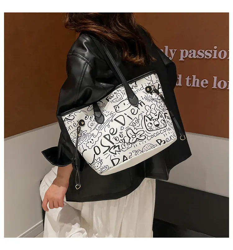 Korean Graffiti Shoulder Bag 2025 New Casual Large Capacity — feature 10