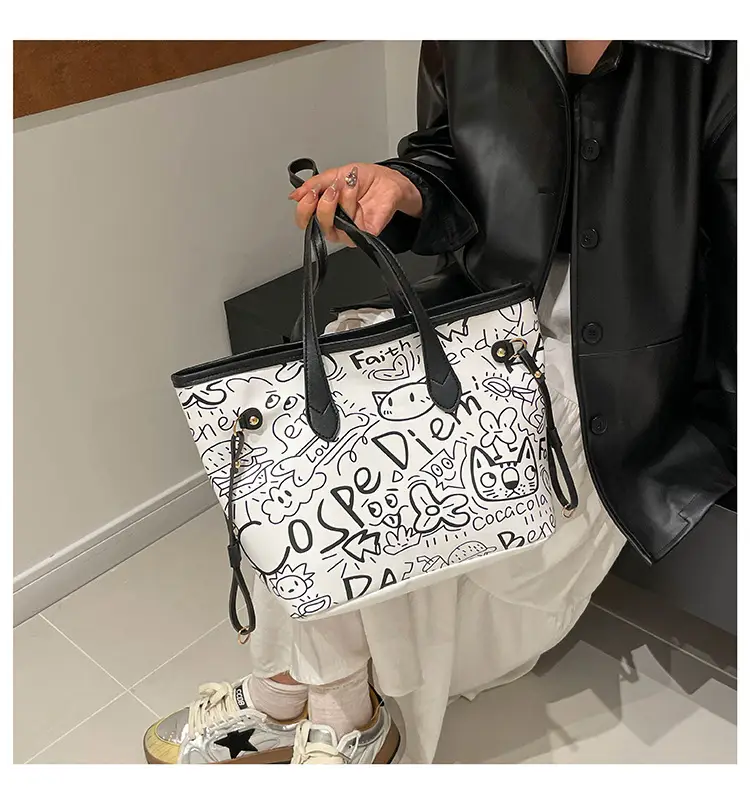 Korean Graffiti Shoulder Bag 2025 New Casual Large Capacity — feature 11