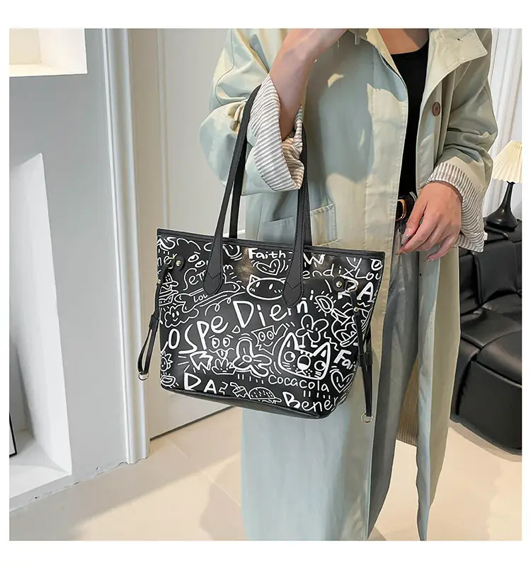 Korean Graffiti Shoulder Bag 2025 New Casual Large Capacity — feature 15