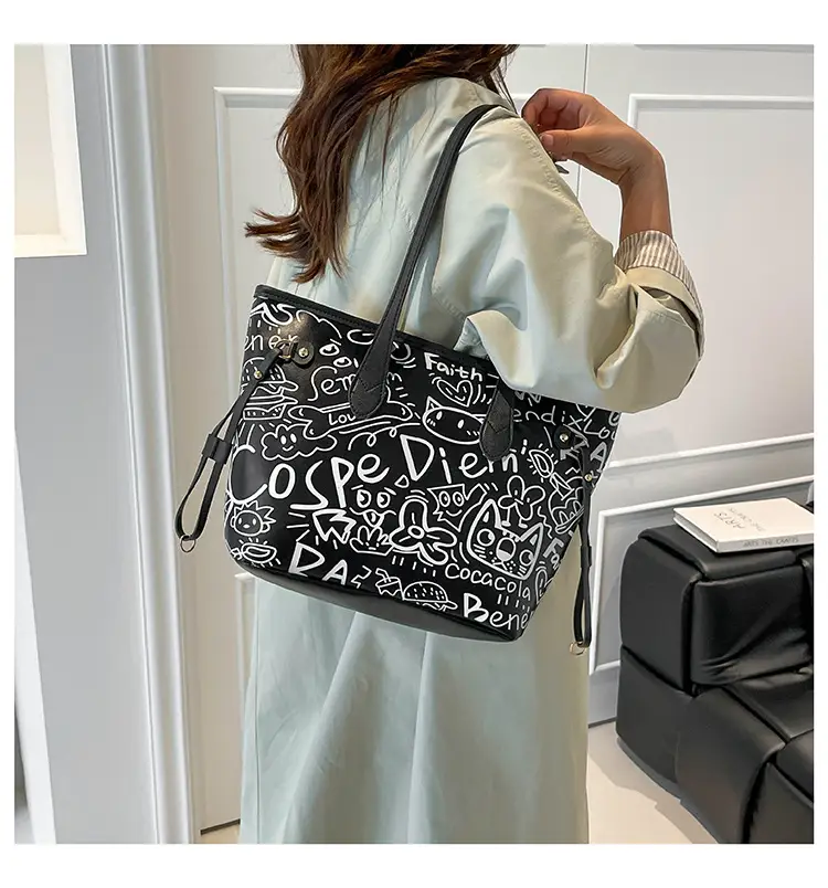 Korean Graffiti Shoulder Bag 2025 New Casual Large Capacity — feature 16