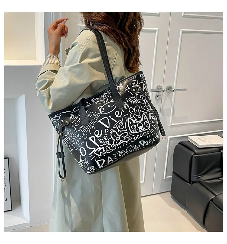 Korean Graffiti Shoulder Bag 2025 New Casual Large Capacity — feature 17