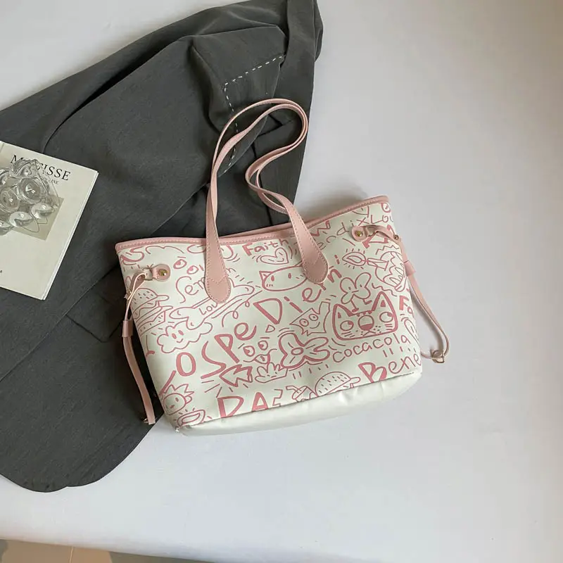 Korean Graffiti Shoulder Bag 2025 New Casual Large Capacity - Image 3