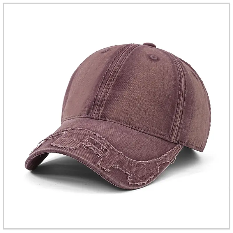 Washed Cotton Patchwork Embroidered Baseball Cap Pink Vintage - Image 2