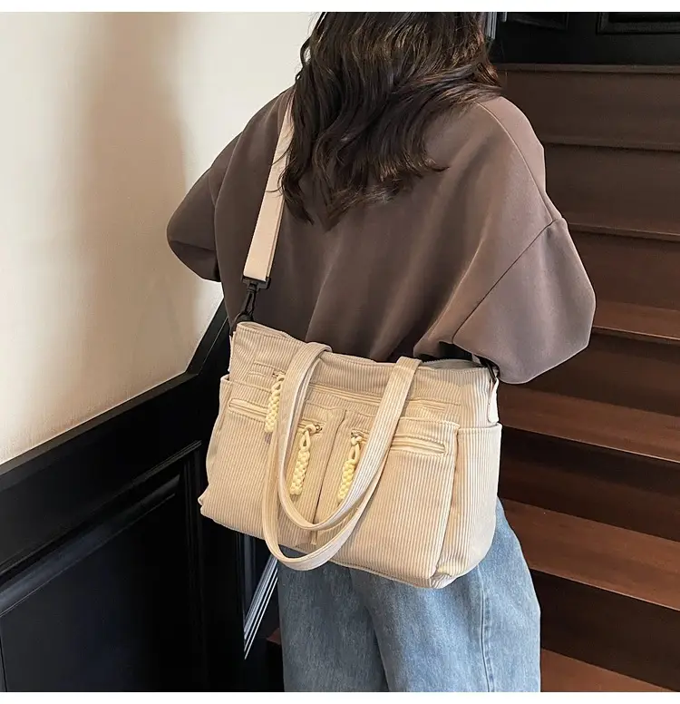 Women's Green Corduroy Shoulder Bag 2025 Autumn Winter — feature 25