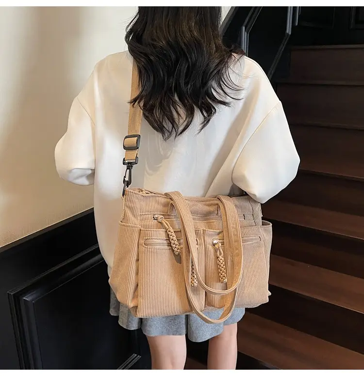 Women's Green Corduroy Shoulder Bag 2025 Autumn Winter — feature 26