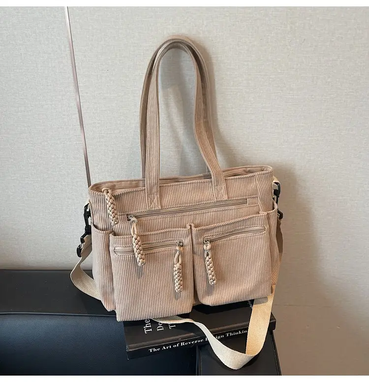 Women's Green Corduroy Shoulder Bag 2025 Autumn Winter — feature 29